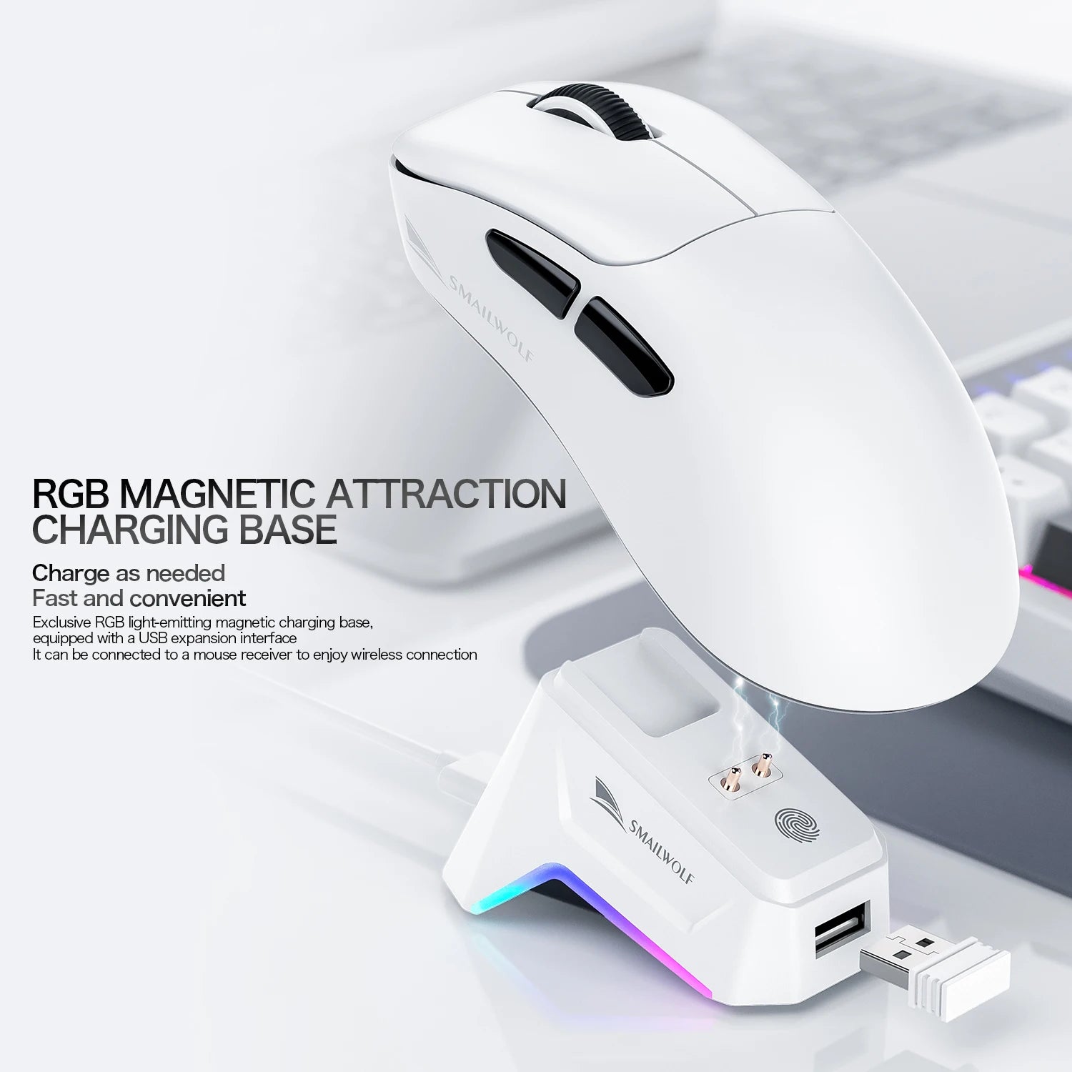 SMAILWOLF M5 Bluetooth Wireless Mouse Gaming Laptop Desktop E-Sports Lightweight PAW3311 Wired Magnetic Charging