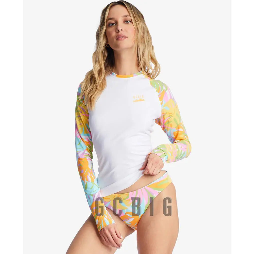 Women Surf T-Shirt Gym Clothes Swimwear Long Sleeve Swim Floatsuit Tops Uv Swimming Tight Rash Guard Surfing Suit Camiseta Surf