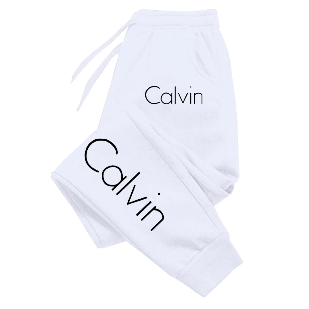 Casual Printed Sports Running Trousers Men Women Autumn Drawstring Long Pants Fitness Solid Sweatpants Unisex Gym Wear