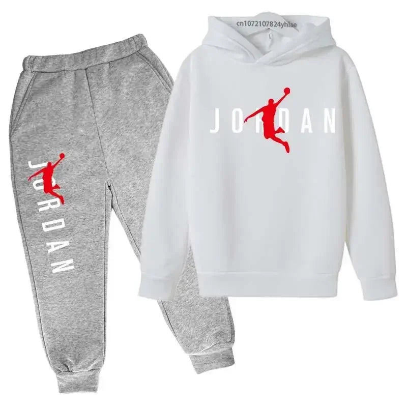 Kids 2pcs Hoodie Pants Tracksuit Set Letter Print Leisure Streetwear Spring Autumn Clothing for Boys And Girls 3-13 Years