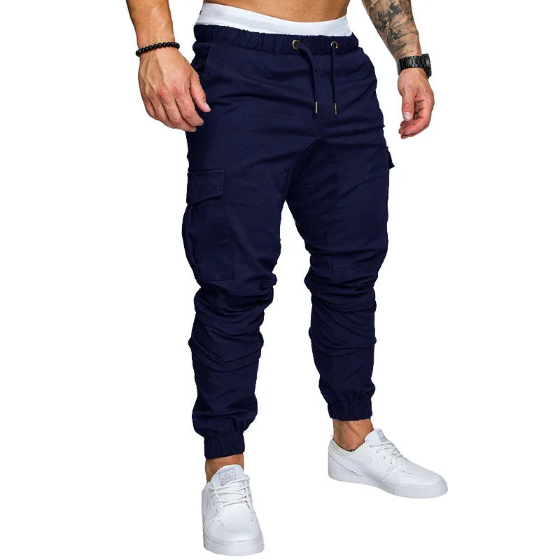 2025 new men's workwear pants, European and American men's loose straight casual pants, men's workwear pocket pants S-XXXL