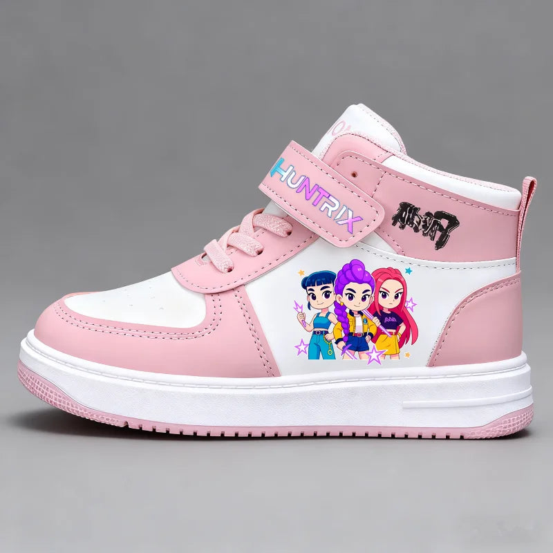 KPop Demon Hunters Kids Sneakers Girls Casual Shoes Children's Cute Cartoon Toddler Student Running Sports Shoes Size 26-37