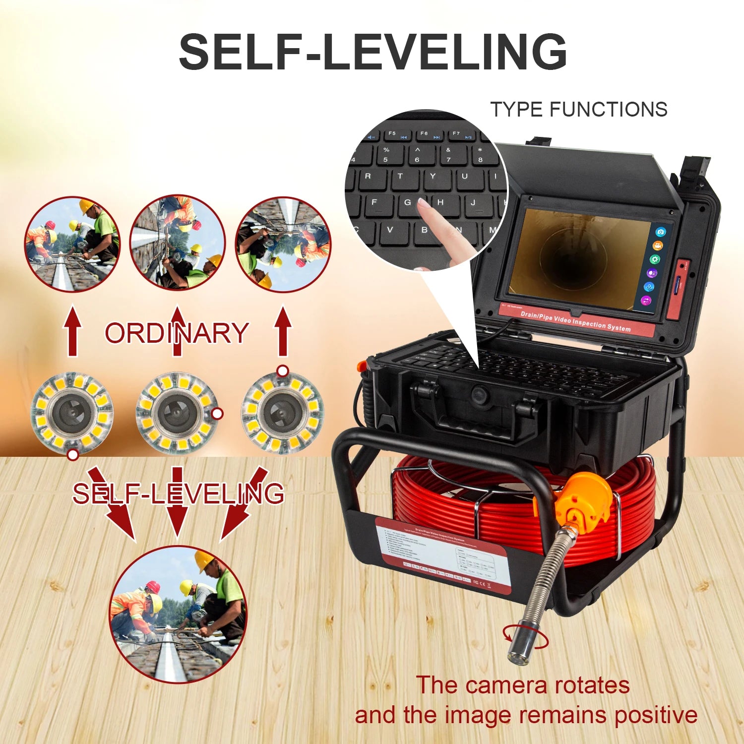 512Hz Transmitter Sonde for Pipeline Location Endoscope Image Self-Leveling DVR,SYANSPAN 23mm Drain Pipe Inspection Camera IP68