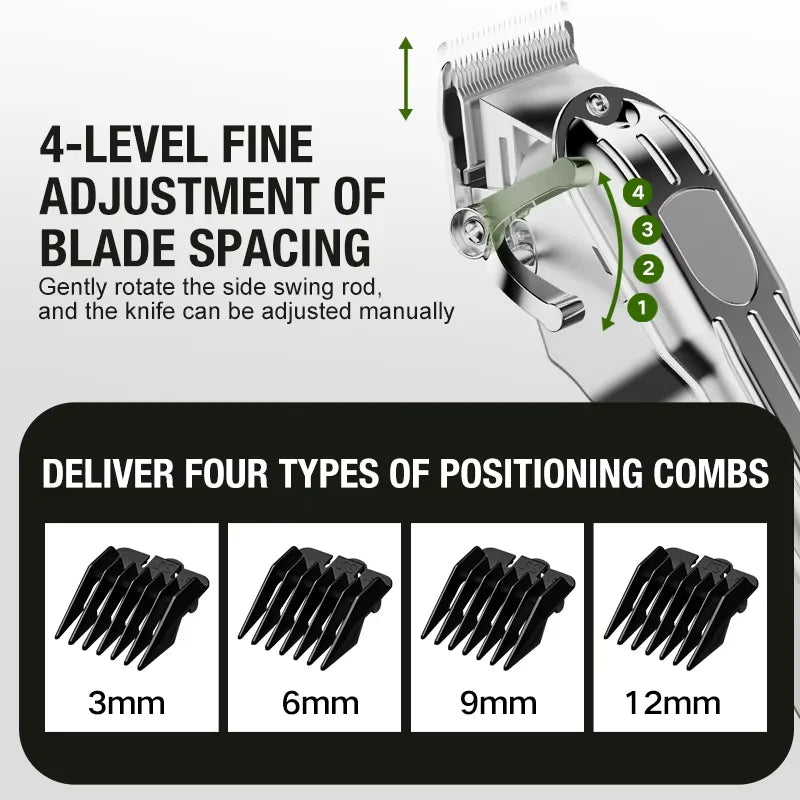 All metal men's hair clipper, electric push clipper, household electric hair clipper, hair salon, high-power pet clipper