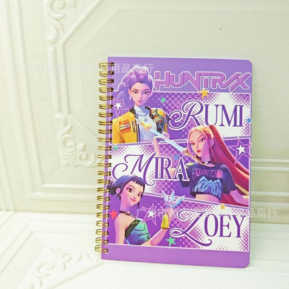 2026 New Kpop Demon Hunters Huntrix Saja Notebook Rumi Mira Zoey Anime Stationery Supplies Back To School Gifts 15*20.2cm