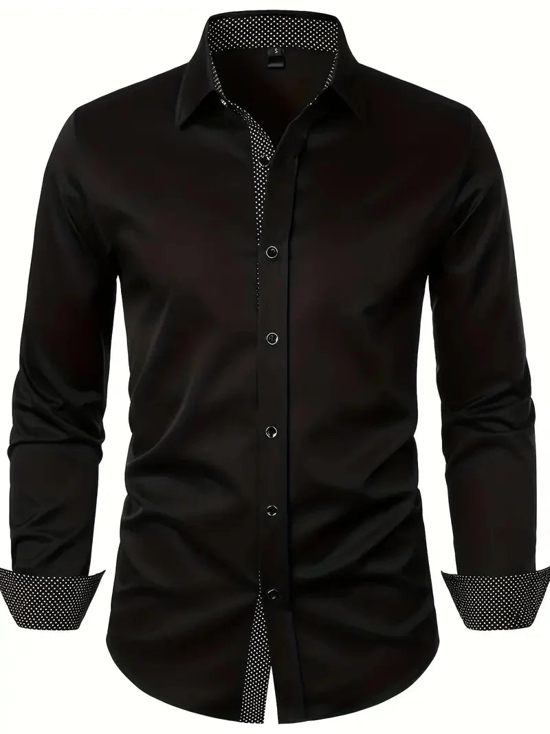 Men's Long Sleeve Button Formal Shirt 3D Printed Deep Gothic Style Summer Street Clothing Flap-Collar Shirt