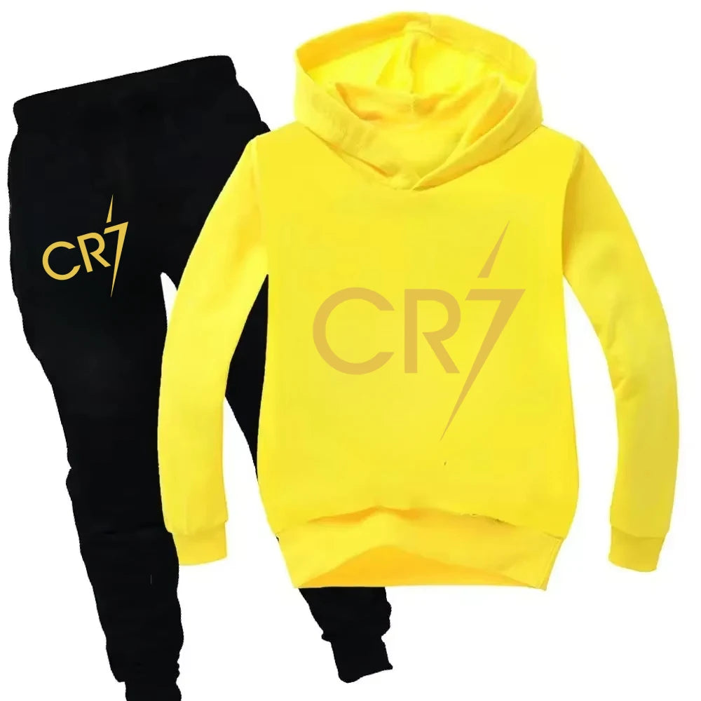 3-12 Years Kid's Clothes Hoodie +Pants Suit 2pcs Set Boy Tracksuit Spring Autumn Sweatshirt Set Football CR7 Children Sportsuit