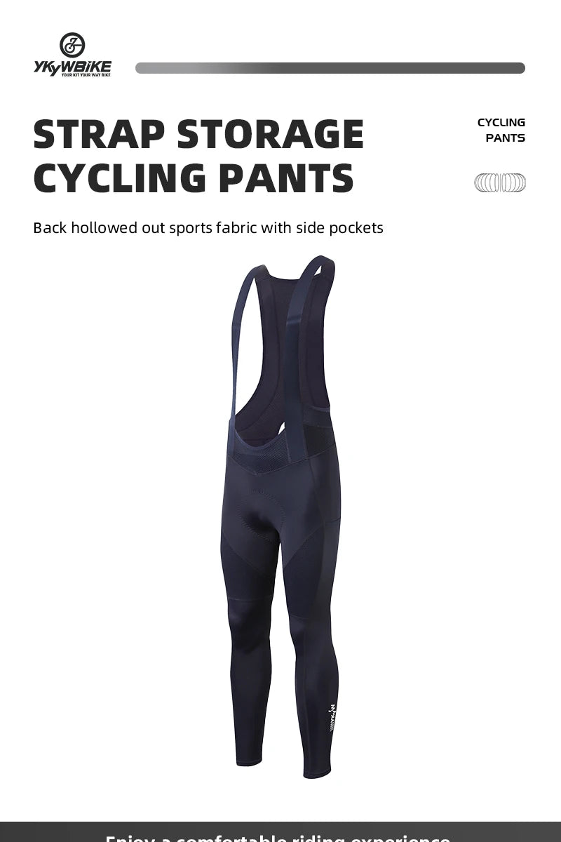 YKYWBIKE Men's Cycling Bib Long Pants Spring Autumn Long Cycling Pants Bib Road Bike Pants Bib Tights Cycling Bib Pants