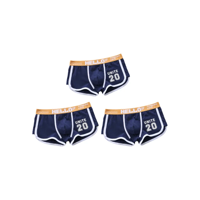 1/3pcs Men Underwear Sports Boxer Shorts Cotton Solid Color Sexy Panties Fashion Breathable  Comfortable Underpants man U Convex