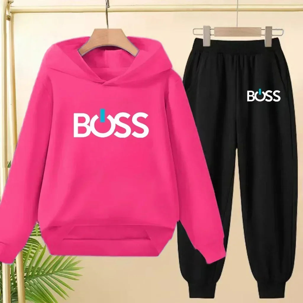 Spring Autumn Children Clothes Leisure Letter Print 2pcs Hoodie+Pants Tracksuits 3-13 Years Boys Girls Outfits Streetwears