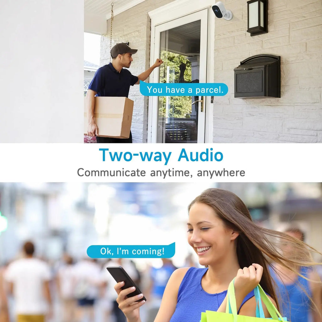 1080P WiFi Solar Camera Outdoor Wireless Solar Battery Powered Security Camera PIR Motion Alarm TF Cloud Audio Night Vision