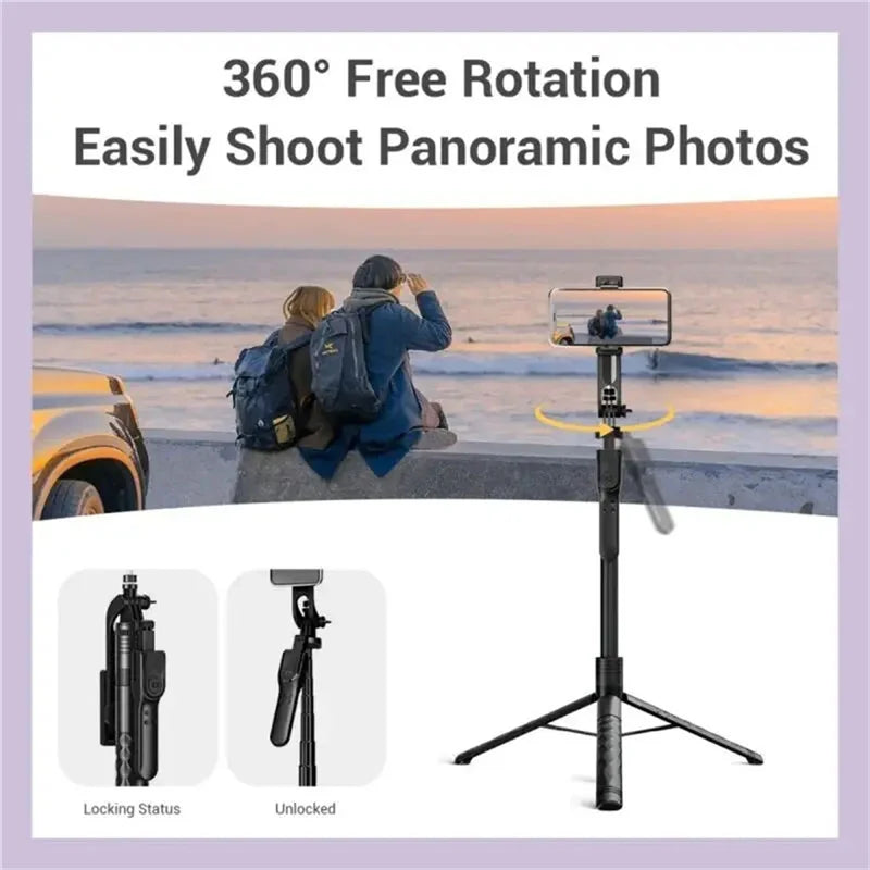 COOL DIER New 1.7M Wireless Selfie Stick Tripod Foldable Stand For Gopro Action Cameras Smartphones Balance Steady Shooting Live