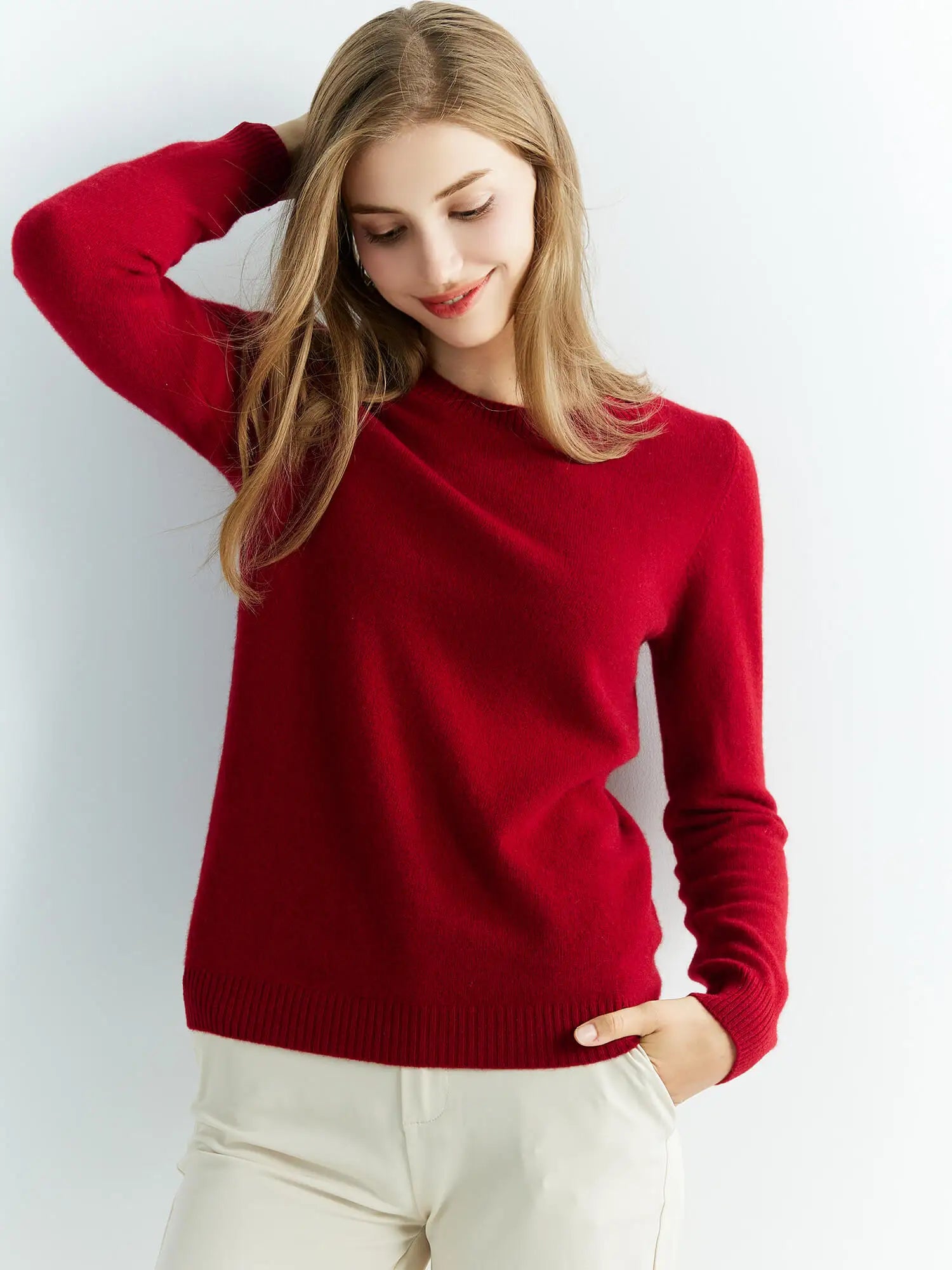Knitwears Wool Sweaters 100% Merino Wool Knitted Cashmere Sweater Women Spring O-Neck Knit Pullovers Jumpers Clothing Top Female