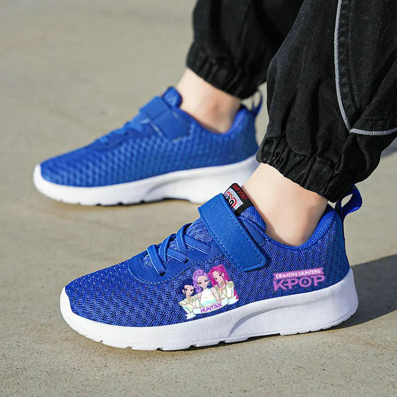 New KPop Demon Hunters Children's Sneakers Mesh Casual Sport Basketball Shoes Girls Gift Kids Shoes Student Outdoor Shoes 28-40