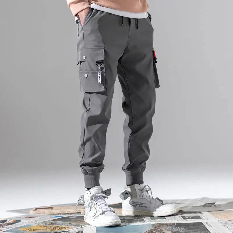 Men Pants Thin Fashion Casual Jogger Pants 2020 Streetwear Cargo Pants Men's Multi-pockets Trousers Fitness Gyms Sweatpants Mens